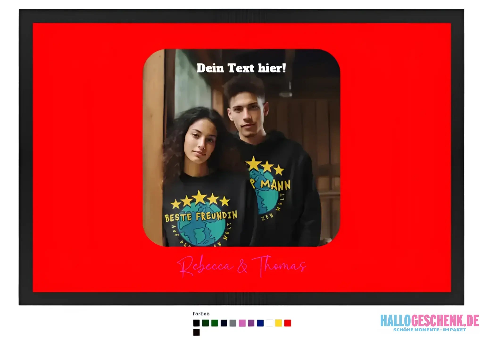 Dein Bild in viereckiger Form personalisierbar • Fußmatte