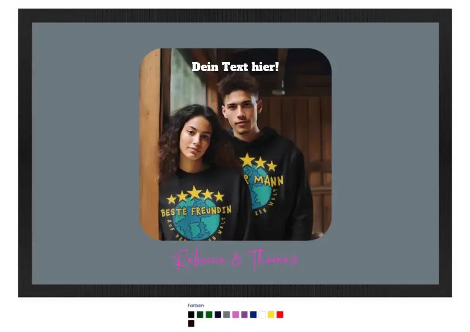Dein Bild in viereckiger Form personalisierbar • Fußmatte