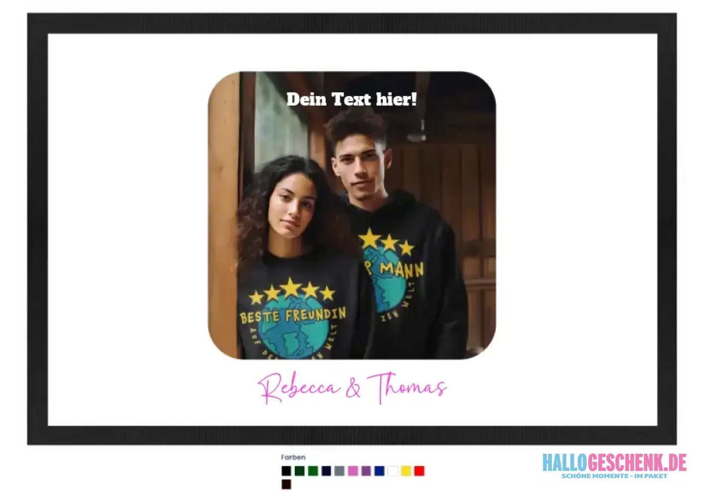 Dein Bild in viereckiger Form personalisierbar • Fußmatte