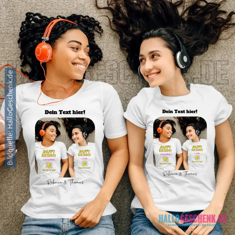 Dein Bild in viereckiger Form personalisierbar • Ladies Premium T-Shirt XS-2XL aus Bio-Baumwolle für Damen