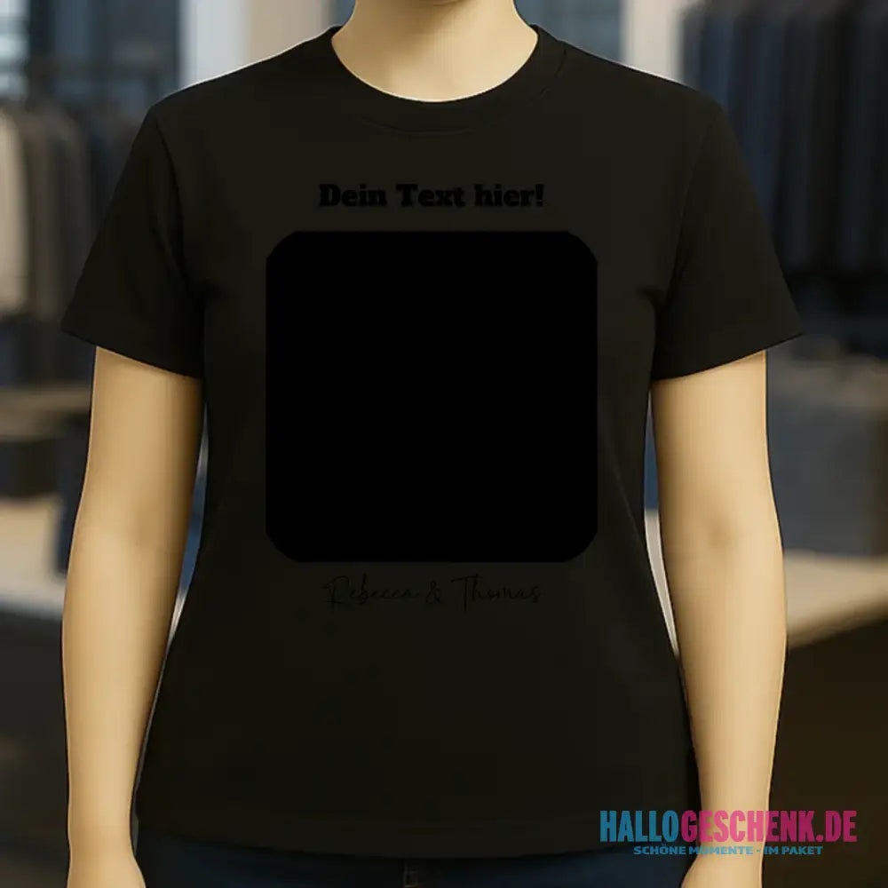Dein Bild in viereckiger Form personalisierbar • Ladies Premium T-Shirt XS-2XL aus Bio-Baumwolle für Damen
