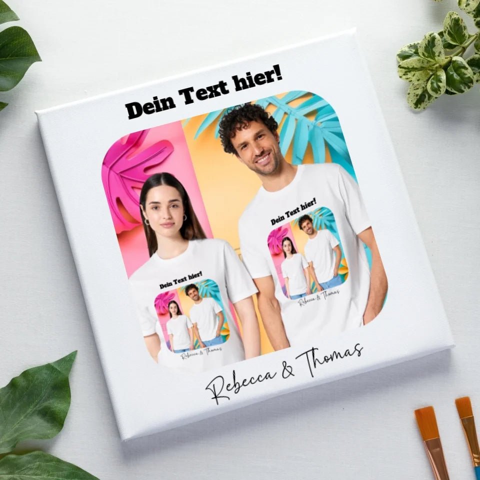 Dein Bild in viereckiger Form (personalisierbar) • Leinwand in 4 Größen • Fotogeschenk • personalisiert von HalloGeschenk.de