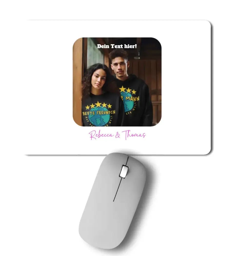 Dein Bild in viereckiger Form (personalisierbar) • Mousepad von HalloGeschenk.de