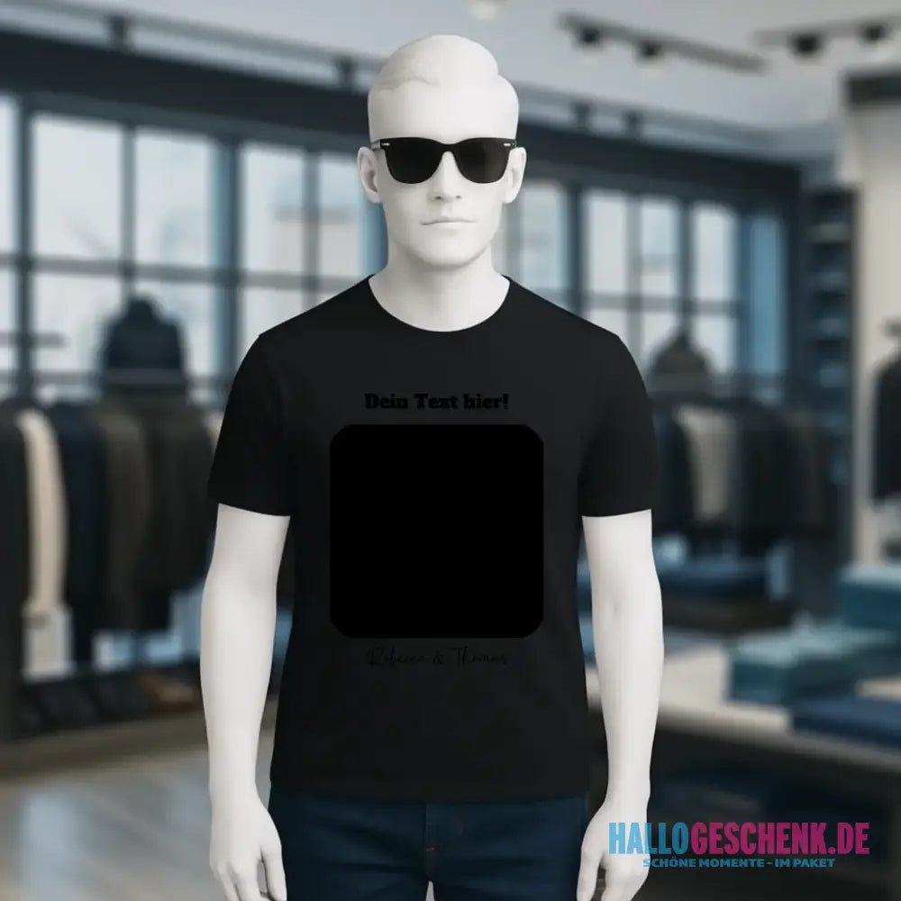 Dein Bild in viereckiger Form personalisierbar - Unisex Premium T-Shirt XS-5XL aus Bio-Baumwolle für Damen & Herren • Fotogeschenk • personalisiert