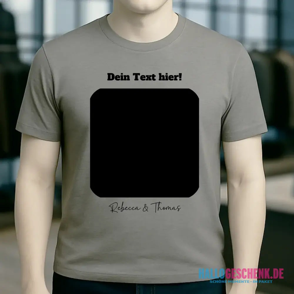 Dein Bild in viereckiger Form personalisierbar - Unisex Premium T-Shirt XS-5XL aus Bio-Baumwolle für Damen & Herren • Fotogeschenk • personalisiert