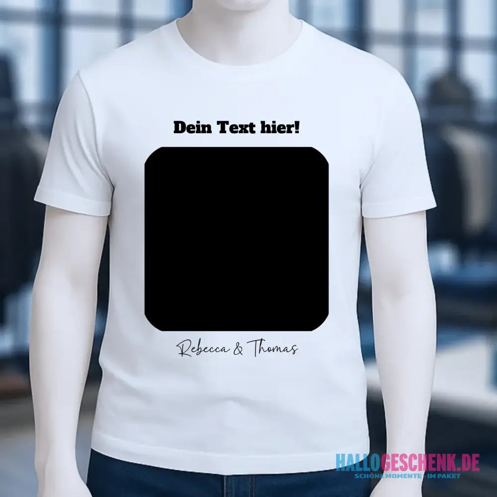 Dein Bild in viereckiger Form personalisierbar - Unisex Premium T-Shirt XS-5XL aus Bio-Baumwolle für Damen & Herren • Fotogeschenk • personalisiert