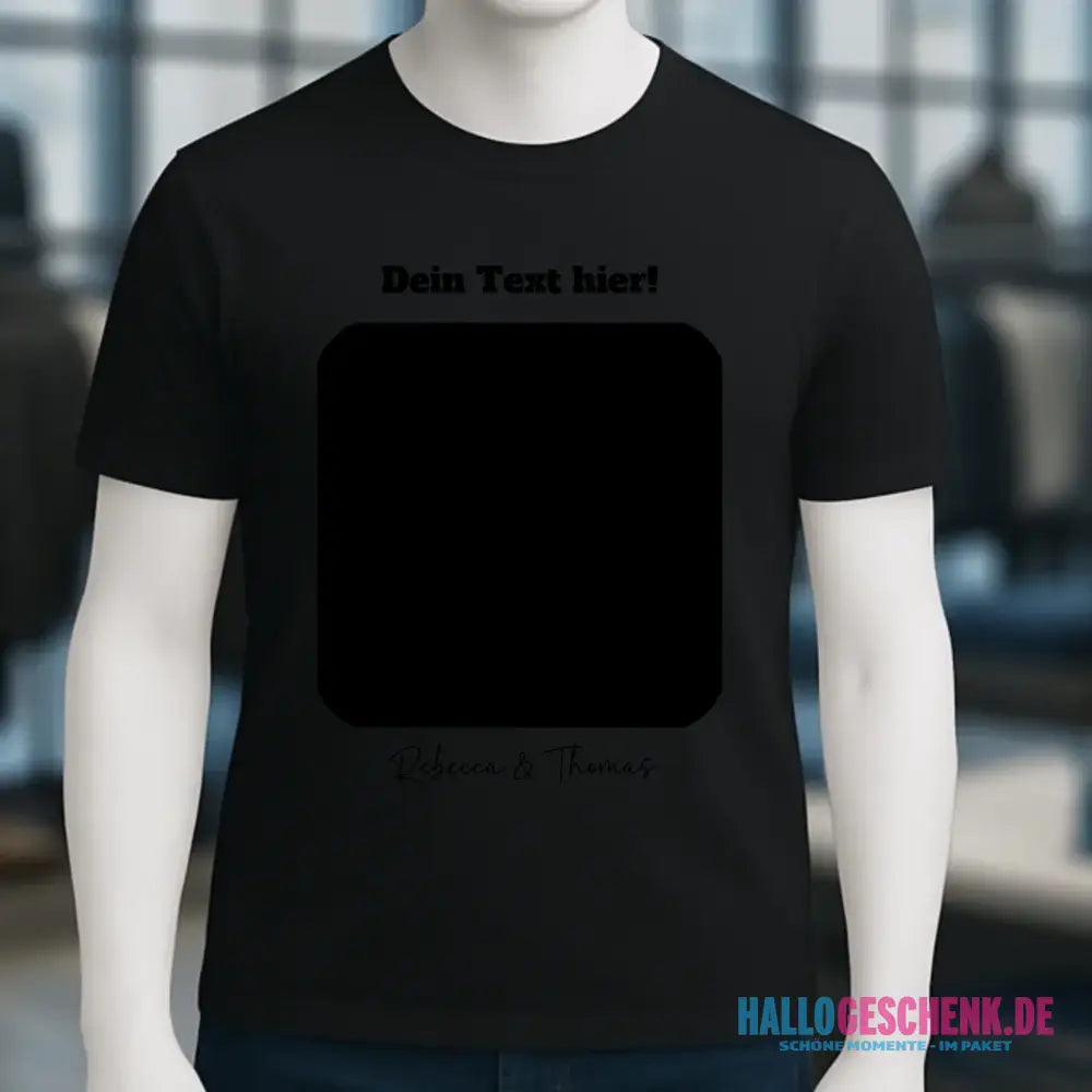 Dein Bild in viereckiger Form personalisierbar - Unisex Premium T-Shirt XS-5XL aus Bio-Baumwolle für Damen & Herren • Fotogeschenk • personalisiert