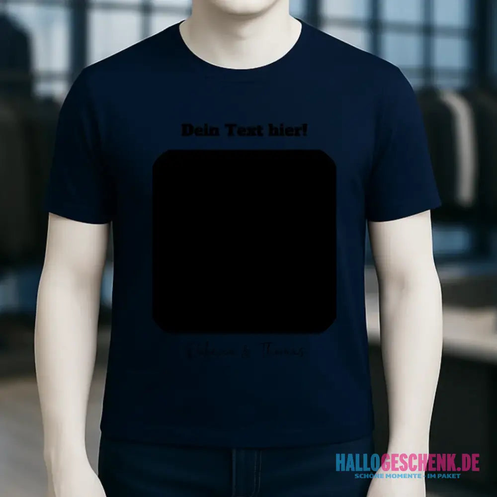Dein Bild in viereckiger Form personalisierbar - Unisex Premium T-Shirt XS-5XL aus Bio-Baumwolle für Damen & Herren • Fotogeschenk • personalisiert
