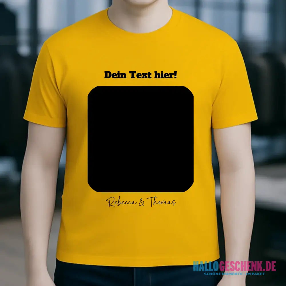 Dein Bild in viereckiger Form personalisierbar - Unisex Premium T-Shirt XS-5XL aus Bio-Baumwolle für Damen & Herren • Fotogeschenk • personalisiert