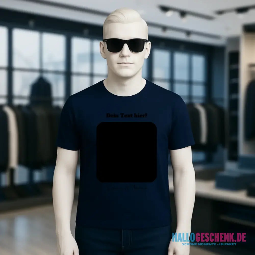 Dein Bild in viereckiger Form personalisierbar - Unisex Premium T-Shirt XS-5XL aus Bio-Baumwolle für Damen & Herren • Fotogeschenk • personalisiert