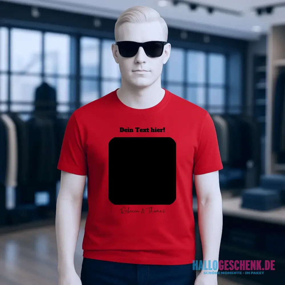 Dein Bild in viereckiger Form personalisierbar - Unisex Premium T-Shirt XS-5XL aus Bio-Baumwolle für Damen & Herren • Fotogeschenk • personalisiert