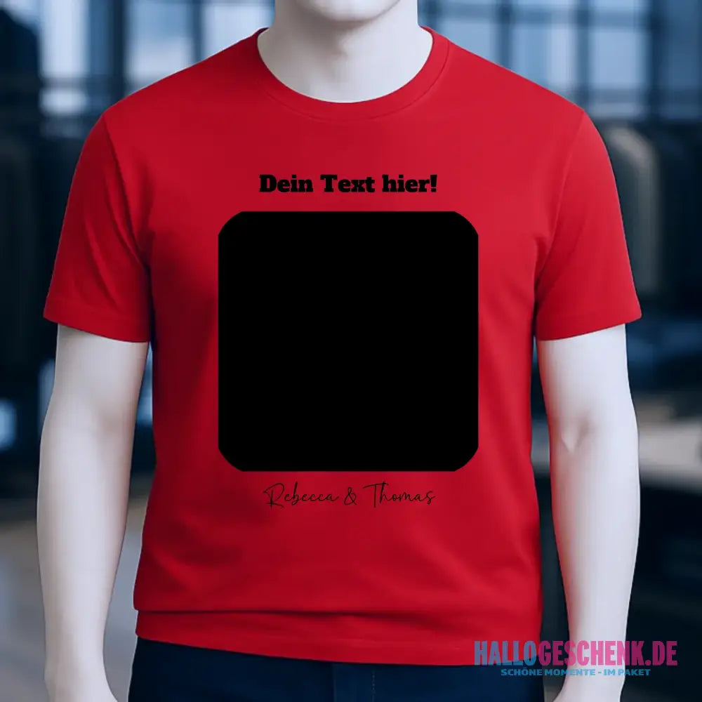 Dein Bild in viereckiger Form personalisierbar - Unisex Premium T-Shirt XS-5XL aus Bio-Baumwolle für Damen & Herren • Fotogeschenk • personalisiert