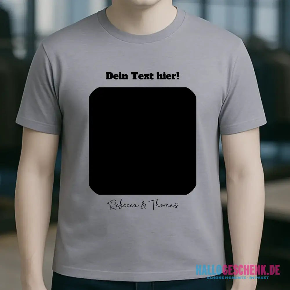 Dein Bild in viereckiger Form personalisierbar - Unisex Premium T-Shirt XS-5XL aus Bio-Baumwolle für Damen & Herren • Fotogeschenk • personalisiert