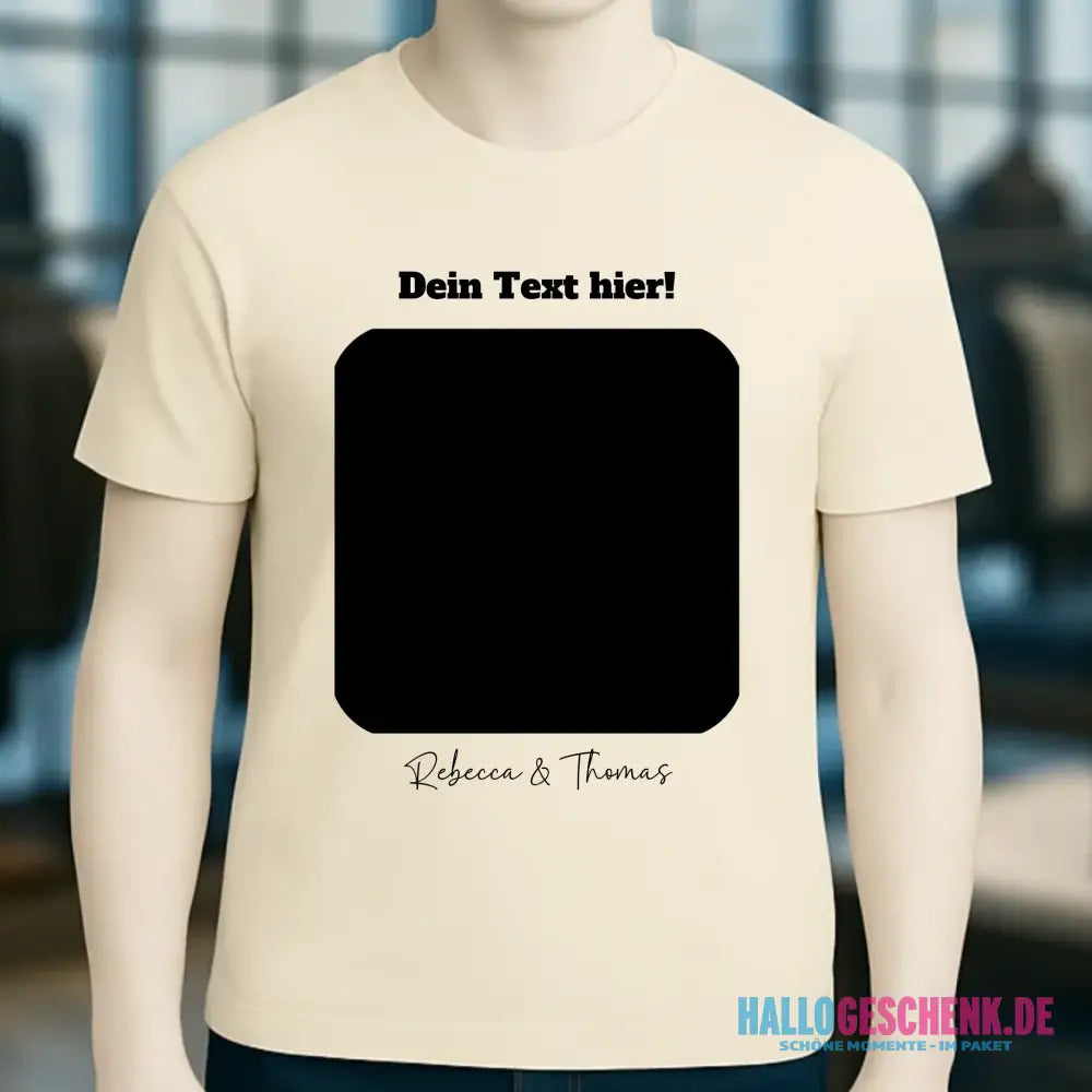 Dein Bild in viereckiger Form personalisierbar - Unisex Premium T-Shirt XS-5XL aus Bio-Baumwolle für Damen & Herren • Fotogeschenk • personalisiert