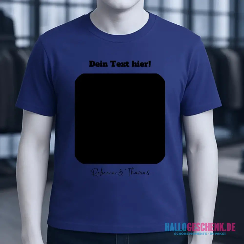Dein Bild in viereckiger Form personalisierbar - Unisex Premium T-Shirt XS-5XL aus Bio-Baumwolle für Damen & Herren • Fotogeschenk • personalisiert
