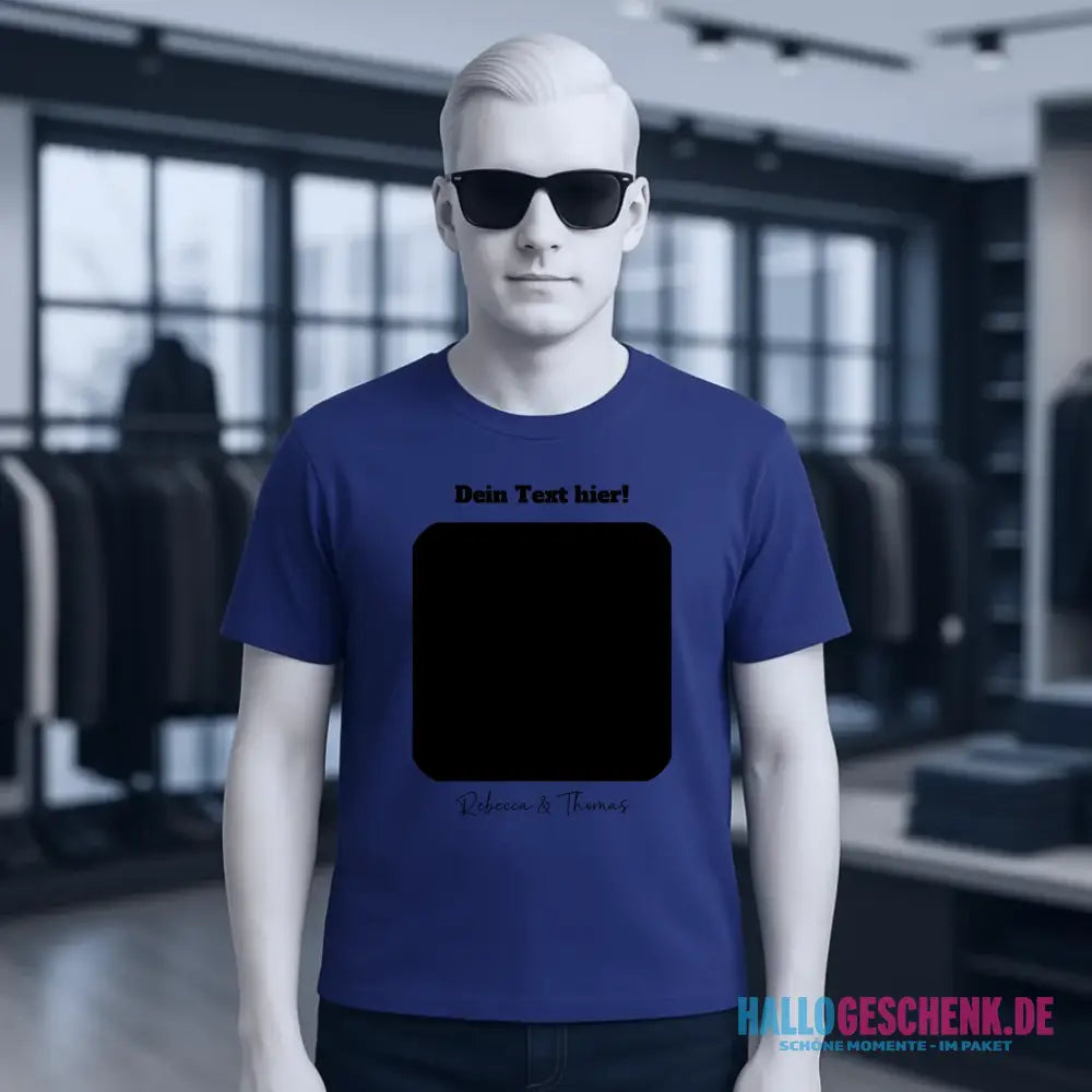 Dein Bild in viereckiger Form personalisierbar - Unisex Premium T-Shirt XS-5XL aus Bio-Baumwolle für Damen & Herren • Fotogeschenk • personalisiert