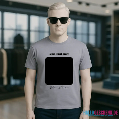 Dein Bild in viereckiger Form personalisierbar - Unisex Premium T-Shirt XS-5XL aus Bio-Baumwolle für Damen & Herren • Fotogeschenk • personalisiert