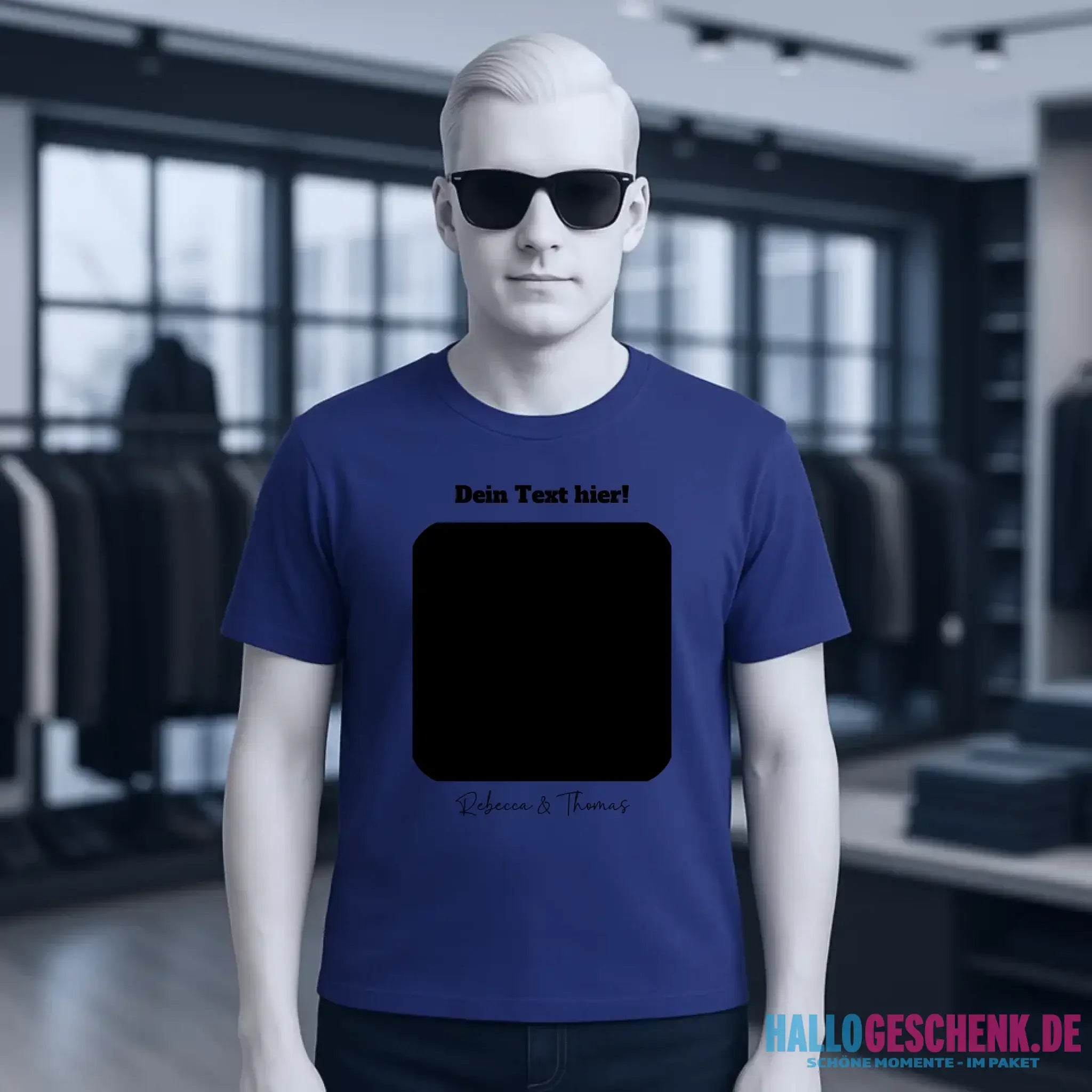 Dein Bild in viereckiger Form personalisierbar - Unisex Premium T-Shirt XS-5XL aus Bio-Baumwolle für Damen & Herren • Fotogeschenk • personalisiert