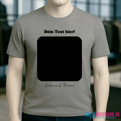 Dein Bild in viereckiger Form personalisierbar - Unisex Premium T-Shirt XS-5XL aus Bio-Baumwolle für Damen & Herren • Fotogeschenk • personalisiert