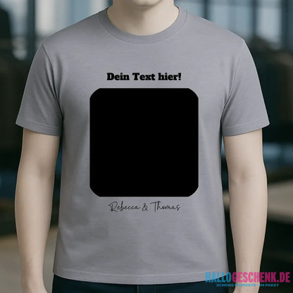 Dein Bild in viereckiger Form personalisierbar - Unisex Premium T-Shirt XS-5XL aus Bio-Baumwolle für Damen & Herren • Fotogeschenk • personalisiert
