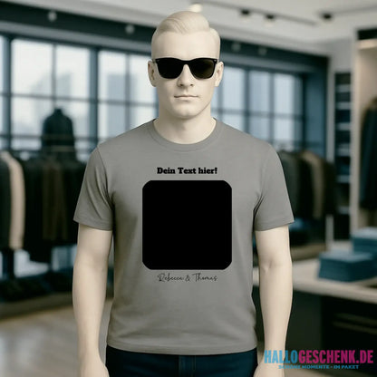 Dein Bild in viereckiger Form personalisierbar - Unisex Premium T-Shirt XS-5XL aus Bio-Baumwolle für Damen & Herren • Fotogeschenk • personalisiert