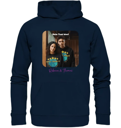 Dein Bild in viereckiger Form - Unisex Premium Hoodie XS - 5XL aus Bio - Baumwolle für Damen & Herren - HalloGeschenk.de