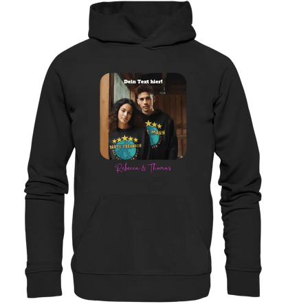 Dein Bild in viereckiger Form - Unisex Premium Hoodie XS - 5XL aus Bio - Baumwolle für Damen & Herren - HalloGeschenk.de