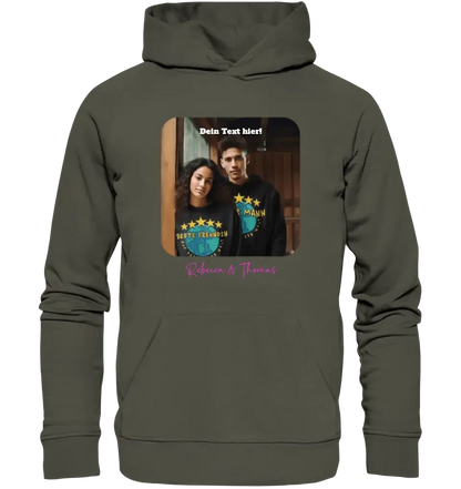 Dein Bild in viereckiger Form - Unisex Premium Hoodie XS - 5XL aus Bio - Baumwolle für Damen & Herren - HalloGeschenk.de