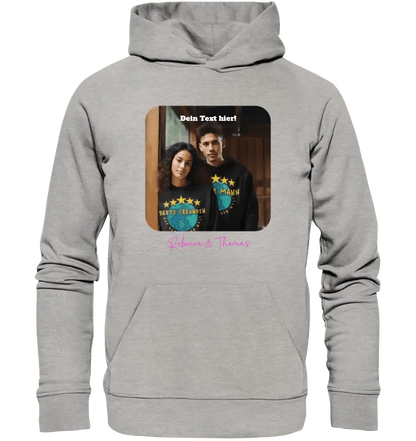 Dein Bild in viereckiger Form - Unisex Premium Hoodie XS - 5XL aus Bio - Baumwolle für Damen & Herren - HalloGeschenk.de