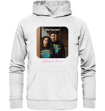 Dein Bild in viereckiger Form - Unisex Premium Hoodie XS - 5XL aus Bio - Baumwolle für Damen & Herren - HalloGeschenk.de