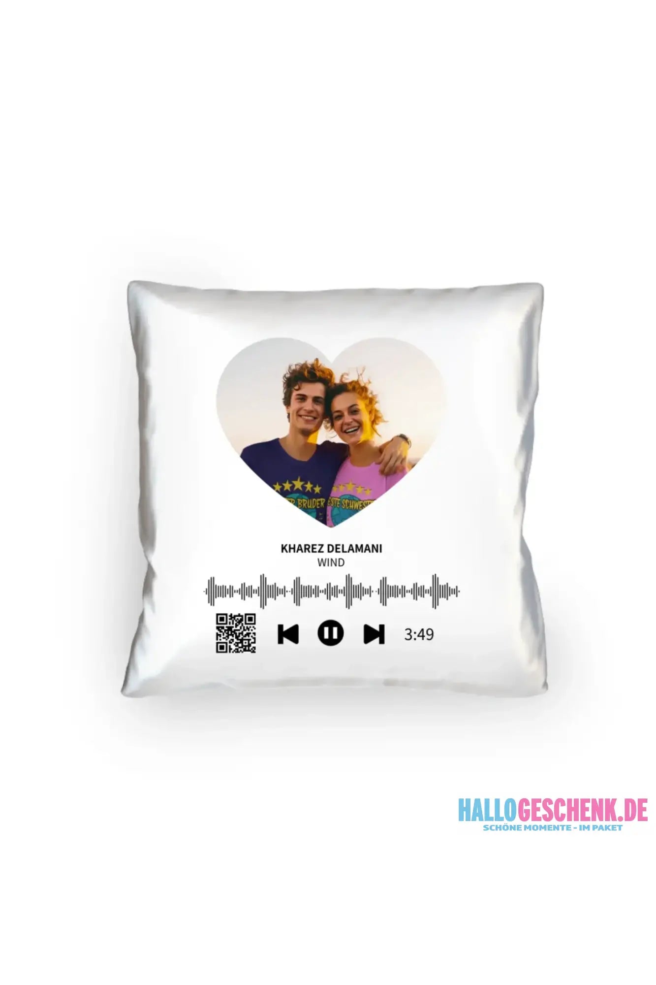 Dein Bild mit Spotify QR Code • Kissen 40x40 cm • personalisiert