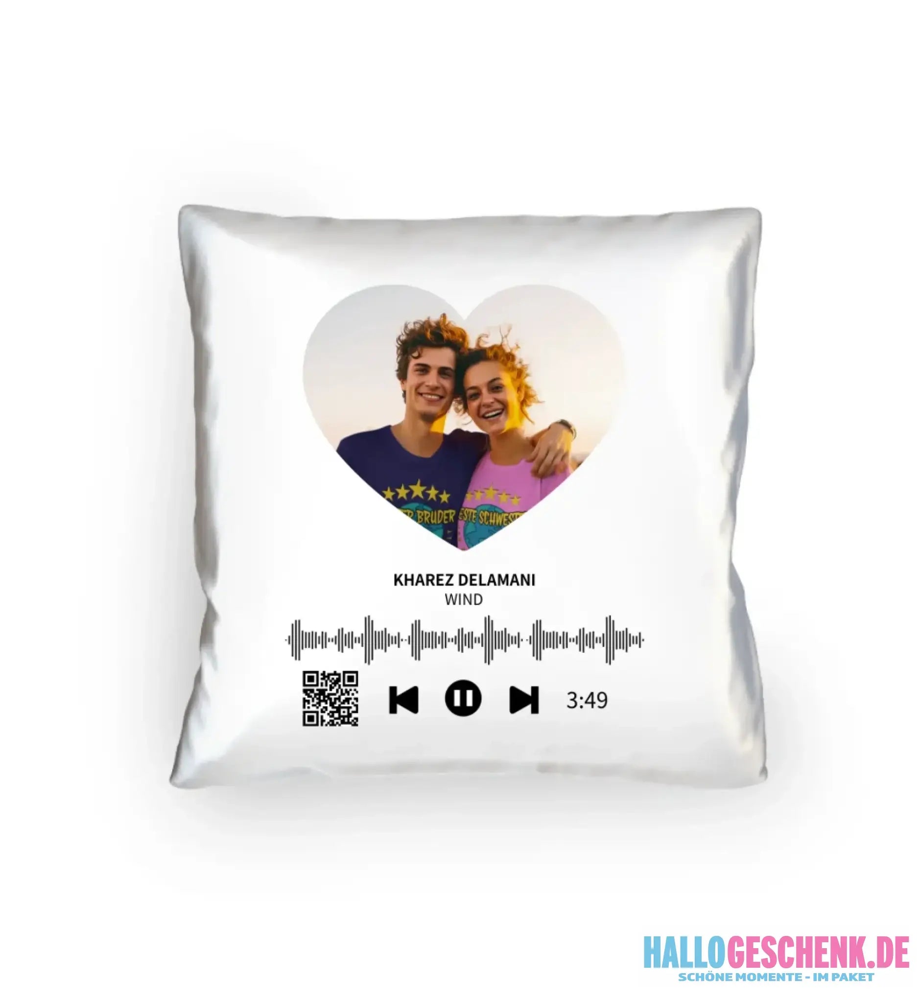Dein Bild mit Spotify QR Code • Kissen 40x40 cm • personalisiert