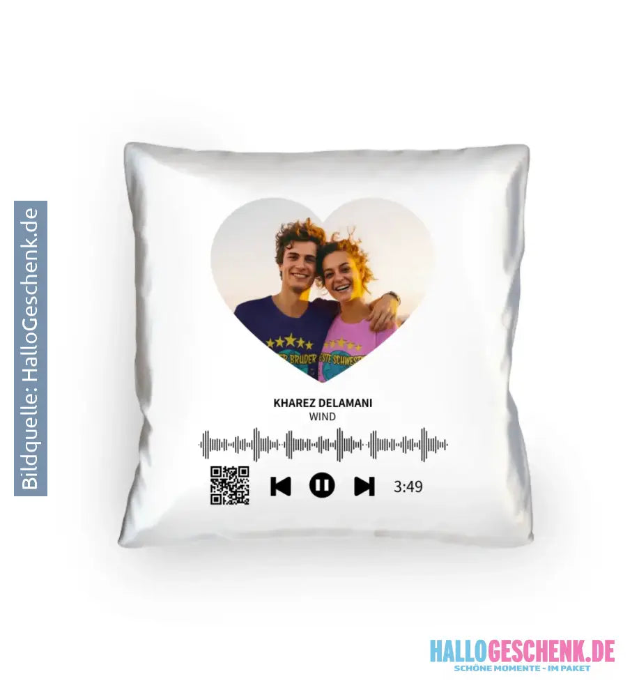 Dein Bild mit Spotify QR Code • Kissen 40x40 cm • personalisiert