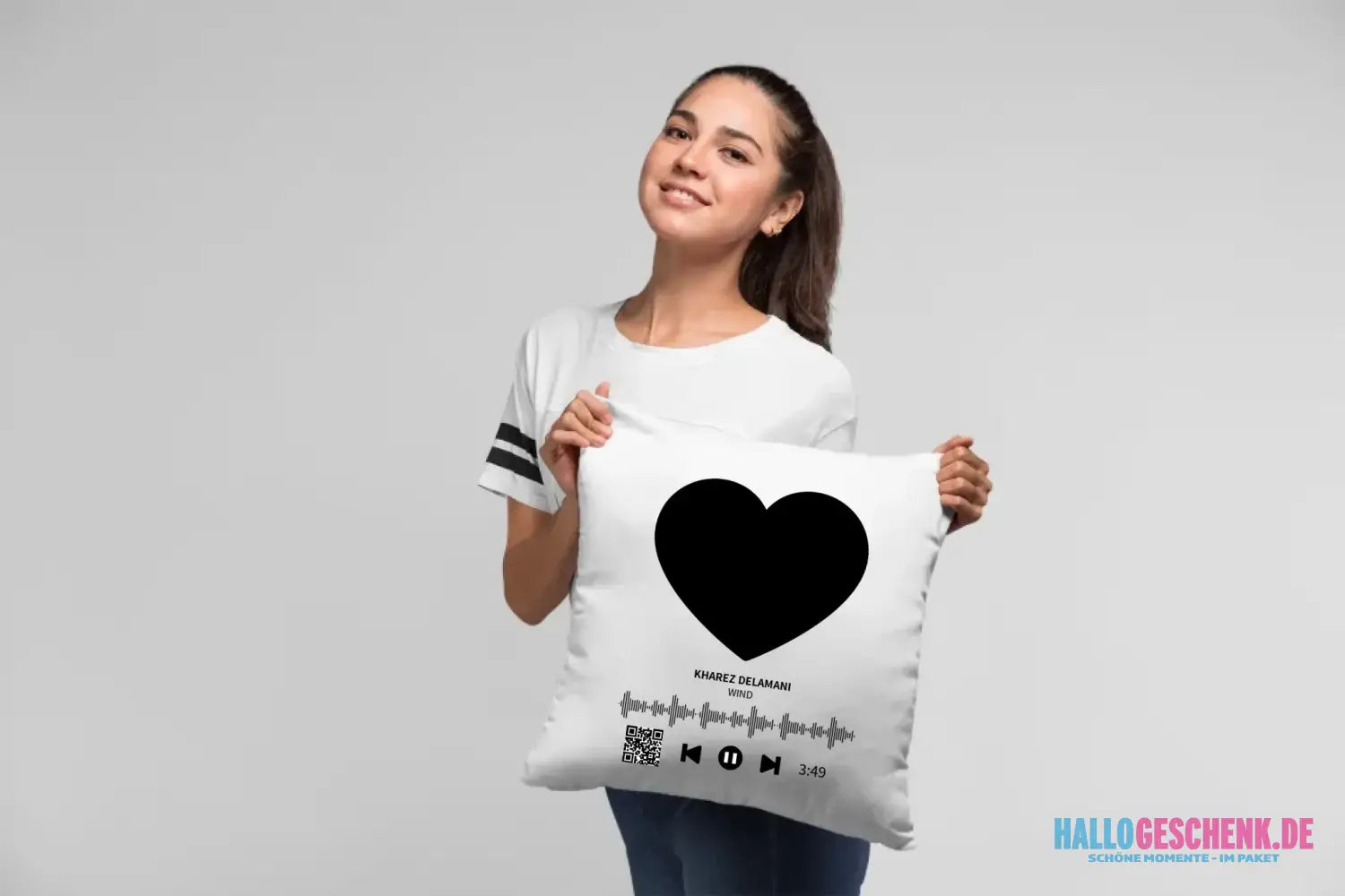 Dein Bild mit Spotify QR Code • Kissen 40x40 cm • personalisiert