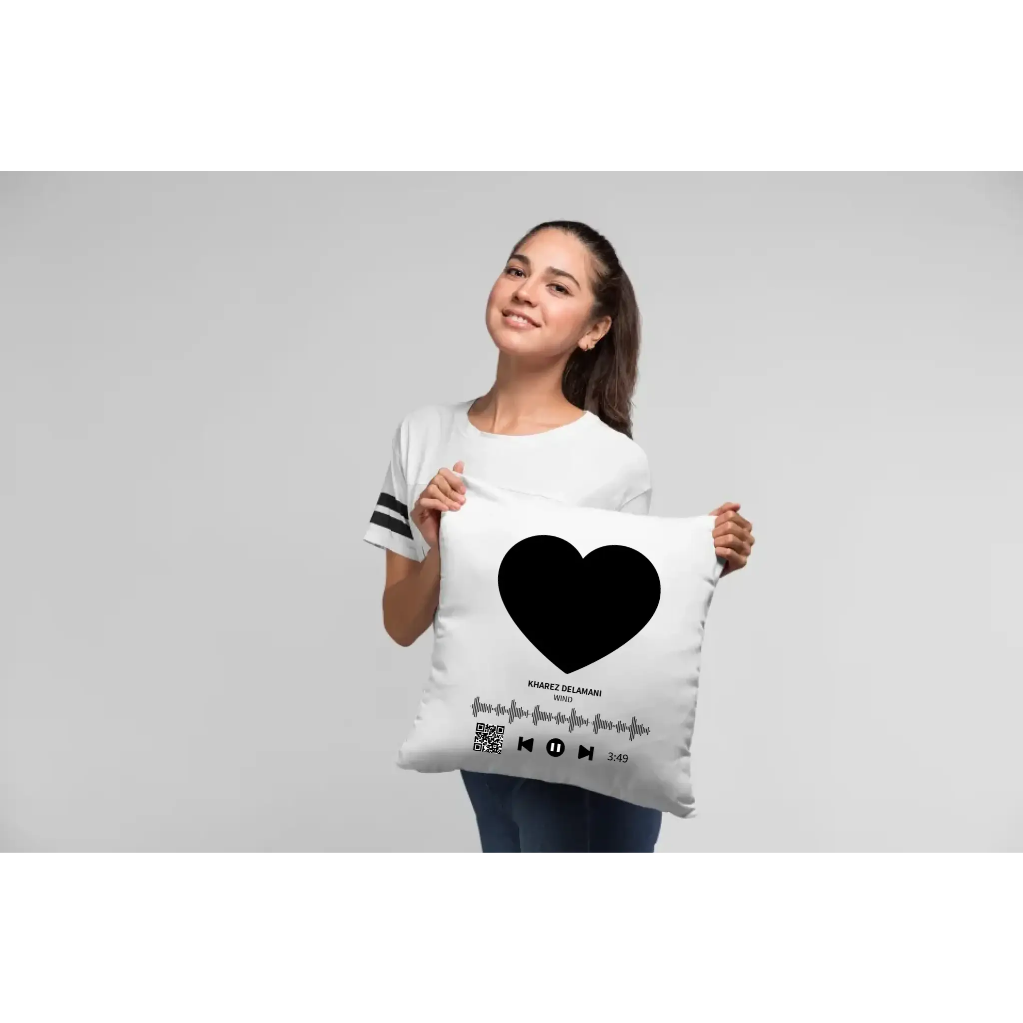 Dein Bild mit Spotify QR Code • Kissen 40x40 cm • personalisiert