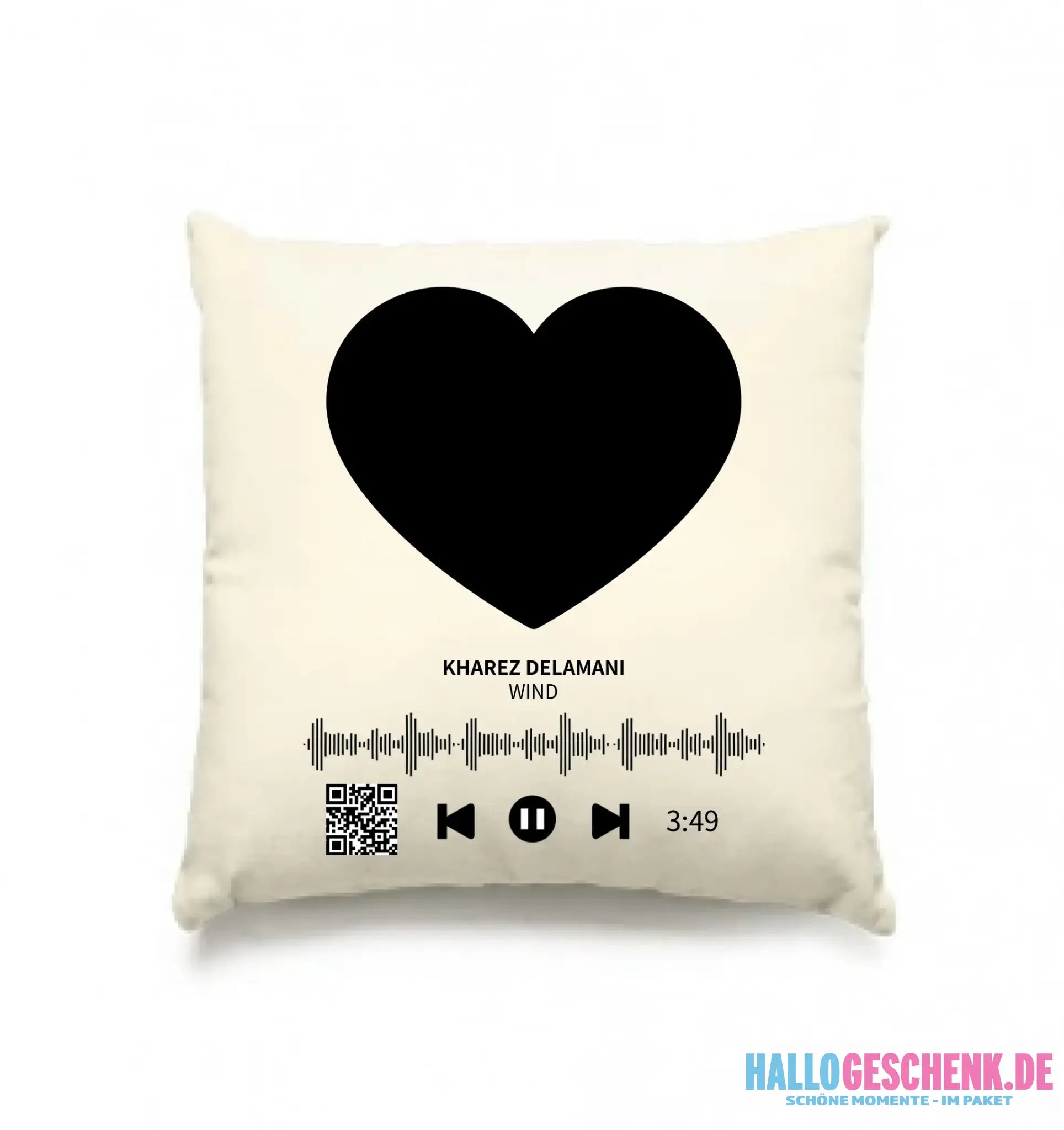 Dein Bild mit Spotify QR Code • Kissen 40x40 cm • personalisiert
