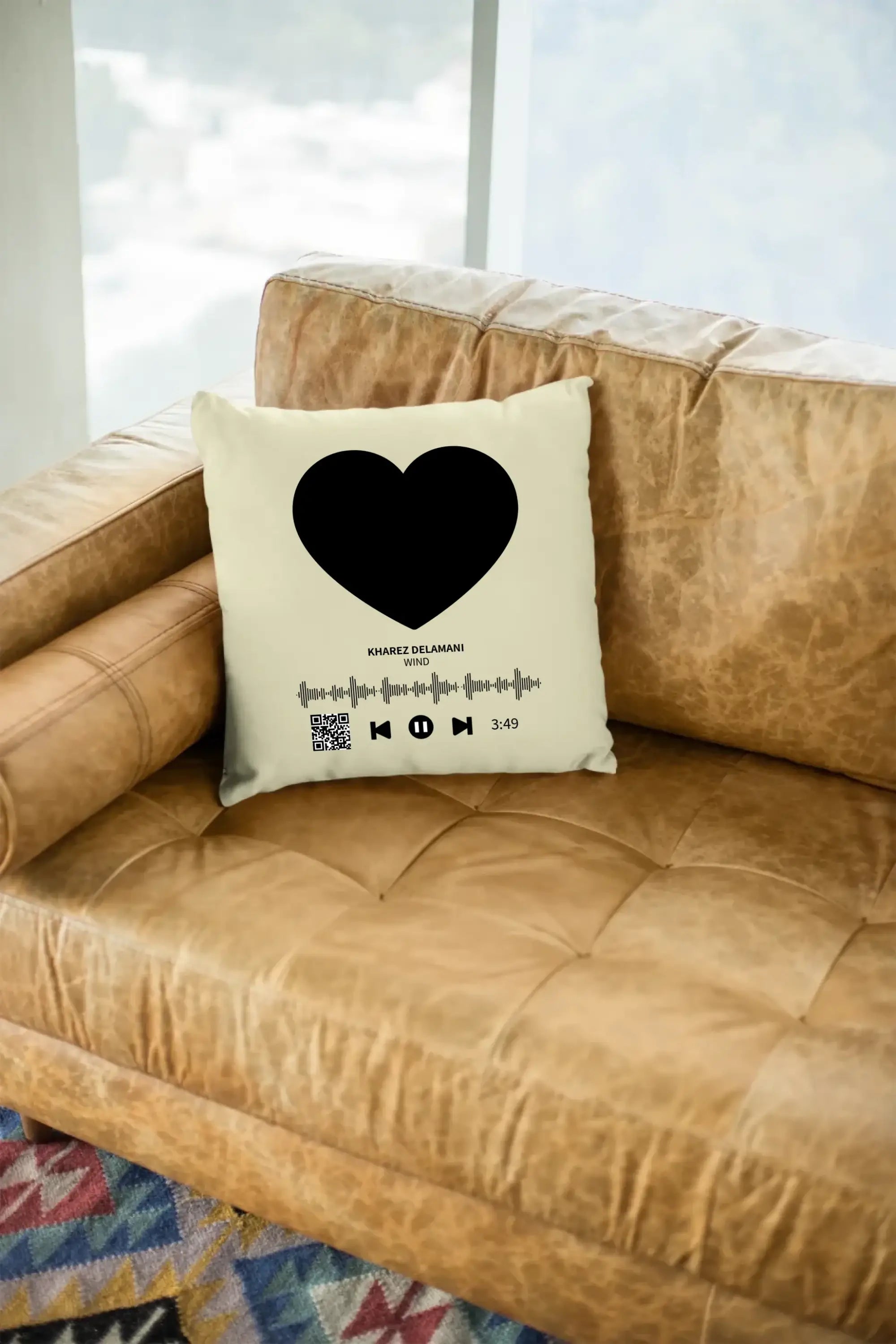 Dein Bild mit Spotify QR Code • Kissen 40x40 cm • personalisiert