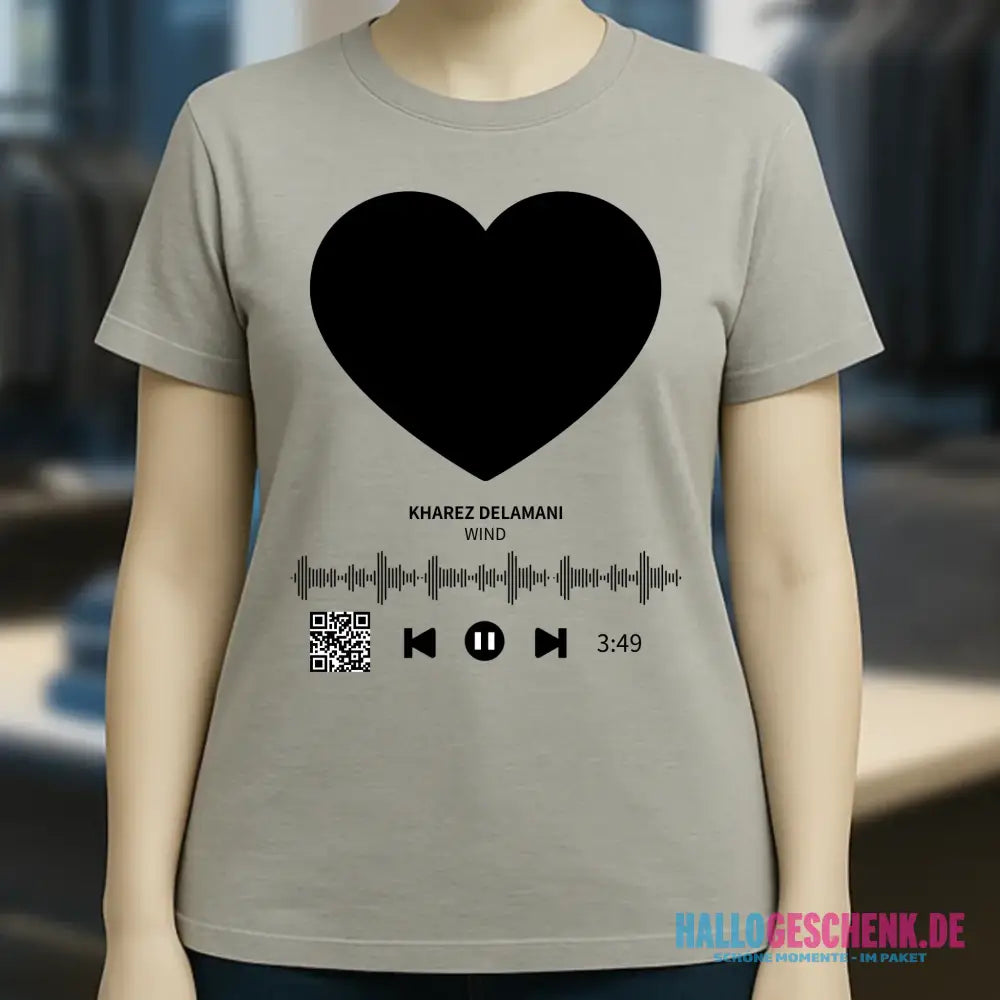Dein Bild mit Spotify QR Code • Ladies Premium T-Shirt XS-2XL aus Bio-Baumwolle für Damen • Exklusivdesign • personalisiert