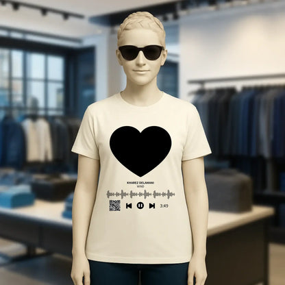 Dein Bild mit Spotify QR Code • Ladies Premium T-Shirt XS-2XL aus Bio-Baumwolle für Damen • Exklusivdesign • personalisiert