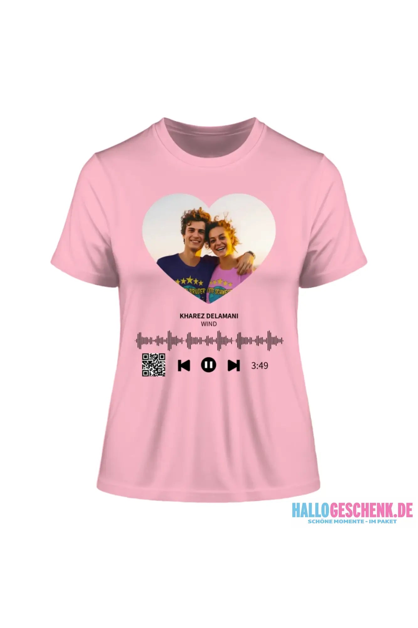 Dein Bild mit Spotify QR Code • Ladies Premium T-Shirt XS-2XL aus Bio-Baumwolle für Damen • Exklusivdesign • personalisiert