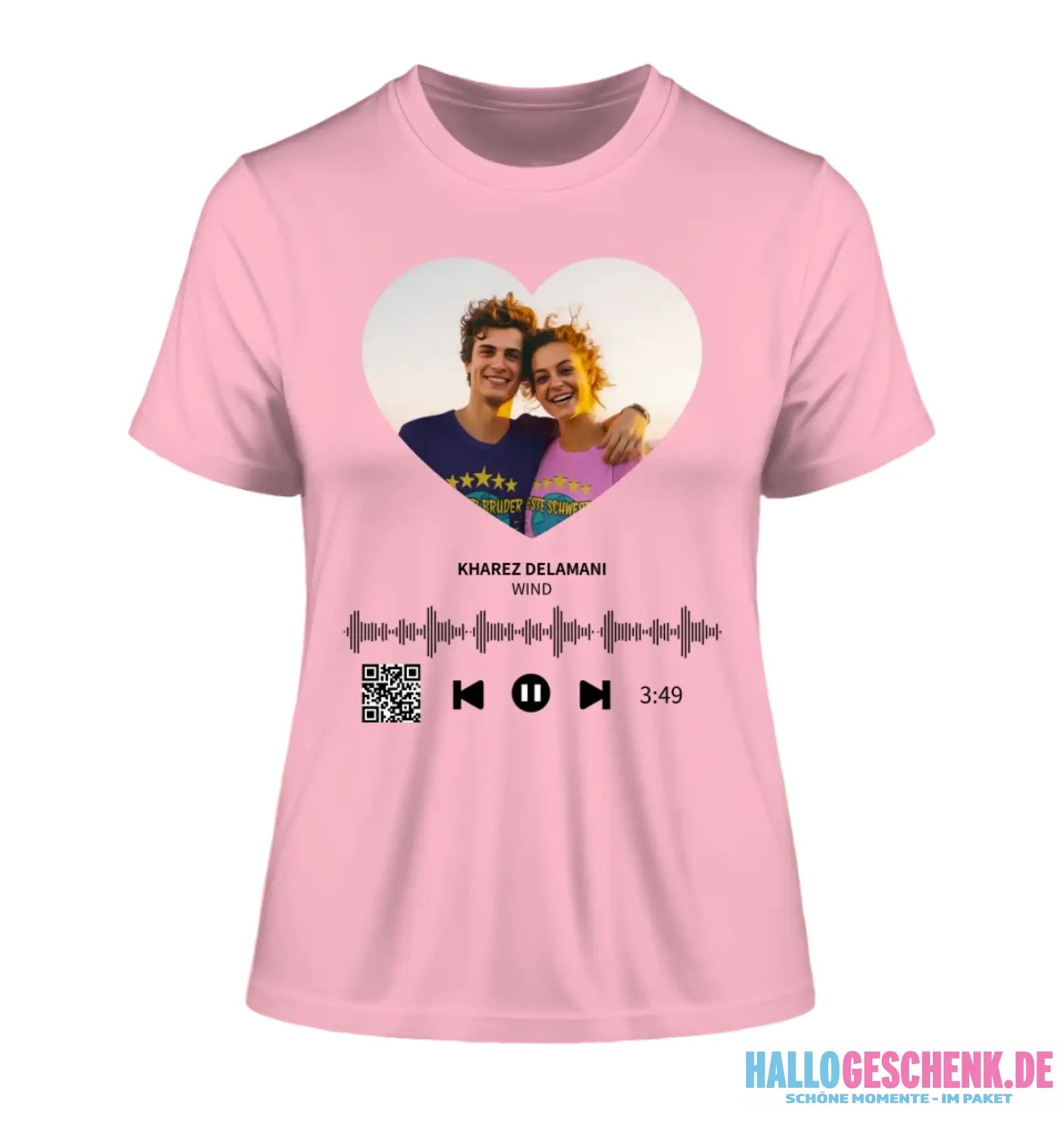 Dein Bild mit Spotify QR Code • Ladies Premium T-Shirt XS-2XL aus Bio-Baumwolle für Damen • Exklusivdesign • personalisiert
