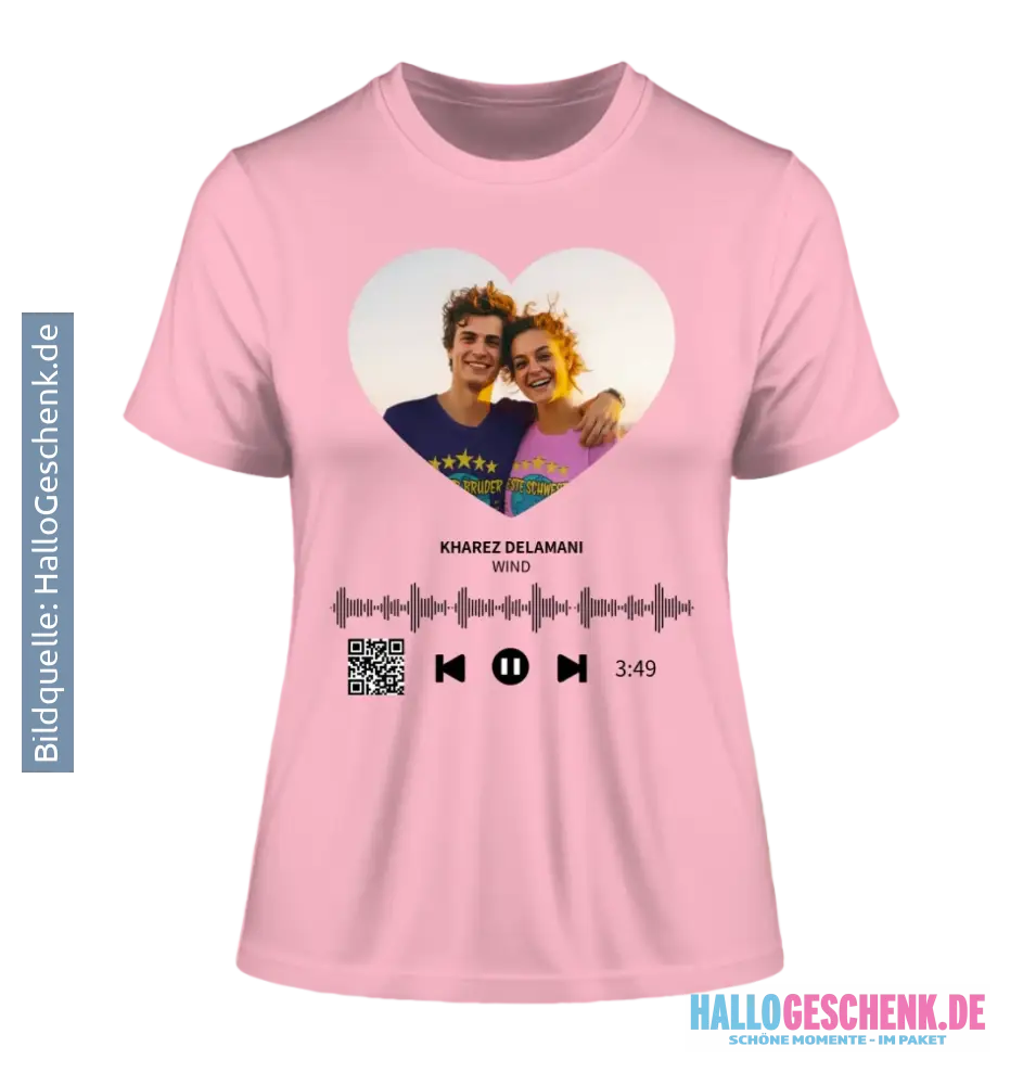 Dein Bild mit Spotify QR Code • Ladies Premium T-Shirt XS-2XL aus Bio-Baumwolle für Damen • Exklusivdesign • personalisiert