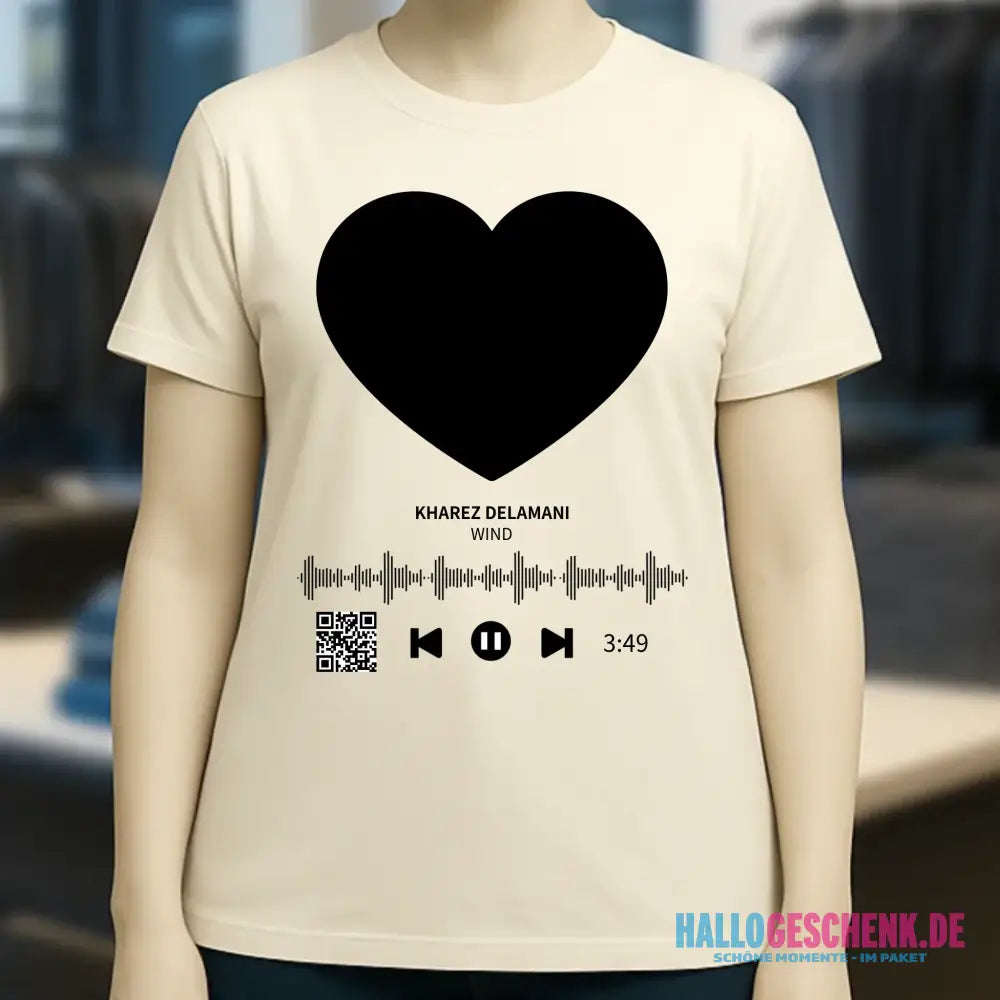 Dein Bild mit Spotify QR Code • Ladies Premium T-Shirt XS-2XL aus Bio-Baumwolle für Damen • Exklusivdesign • personalisiert
