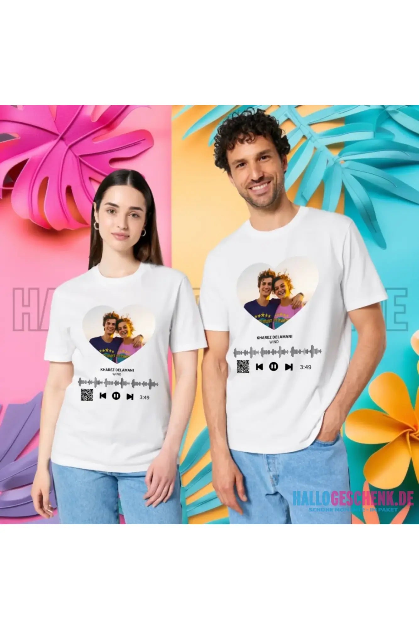 Dein Bild mit Spotify QR Code • Unisex Premium T-Shirt XS-5XL aus Bio-Baumwolle für Damen & Herren • Exklusivdesign • personalisiert