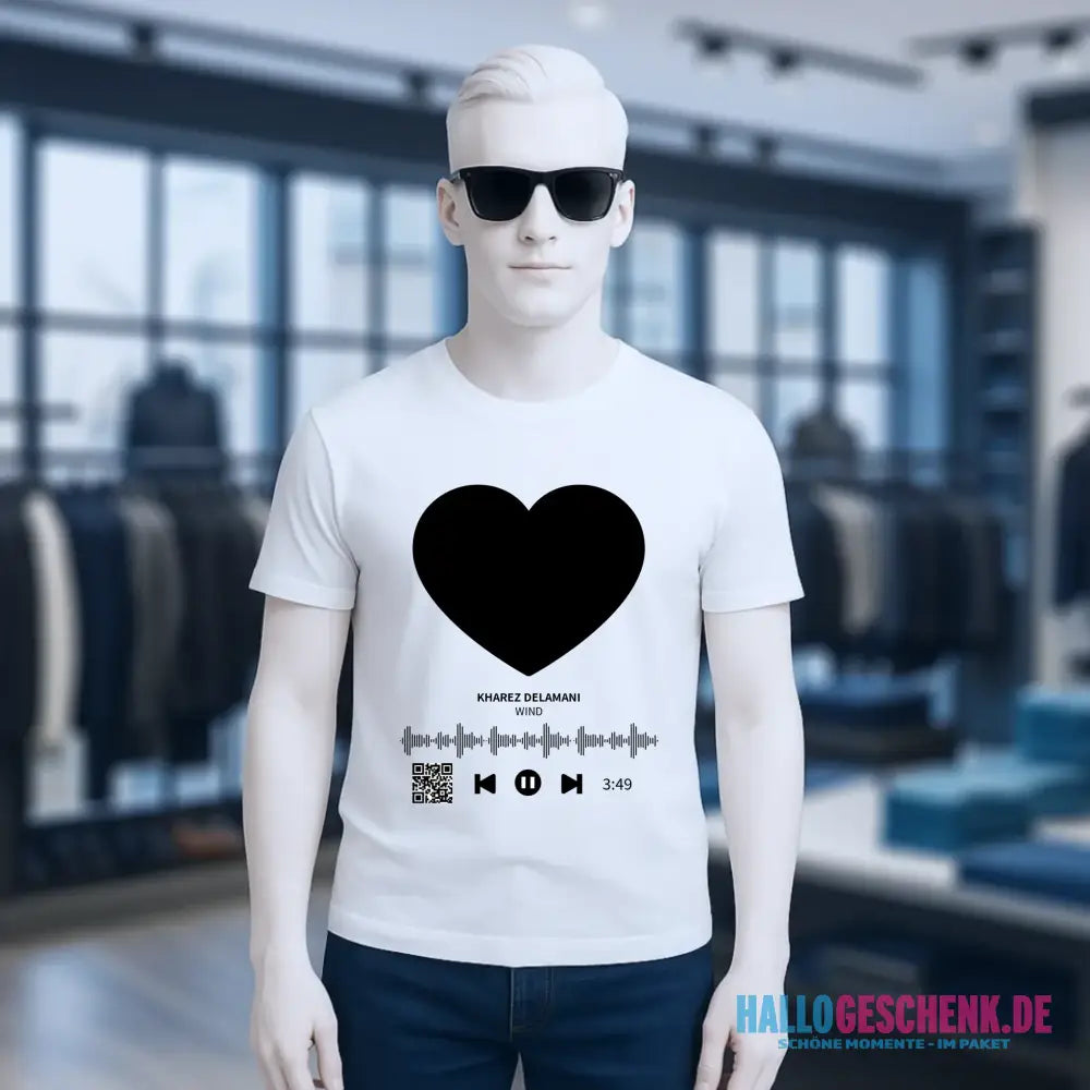 Dein Bild mit Spotify QR Code • Unisex Premium T-Shirt XS-5XL aus Bio-Baumwolle für Damen & Herren • Exklusivdesign • personalisiert