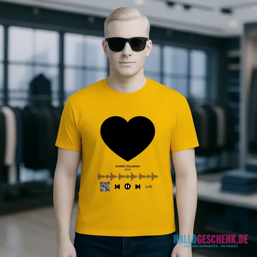 Dein Bild mit Spotify QR Code • Unisex Premium T-Shirt XS-5XL aus Bio-Baumwolle für Damen & Herren • Exklusivdesign • personalisiert