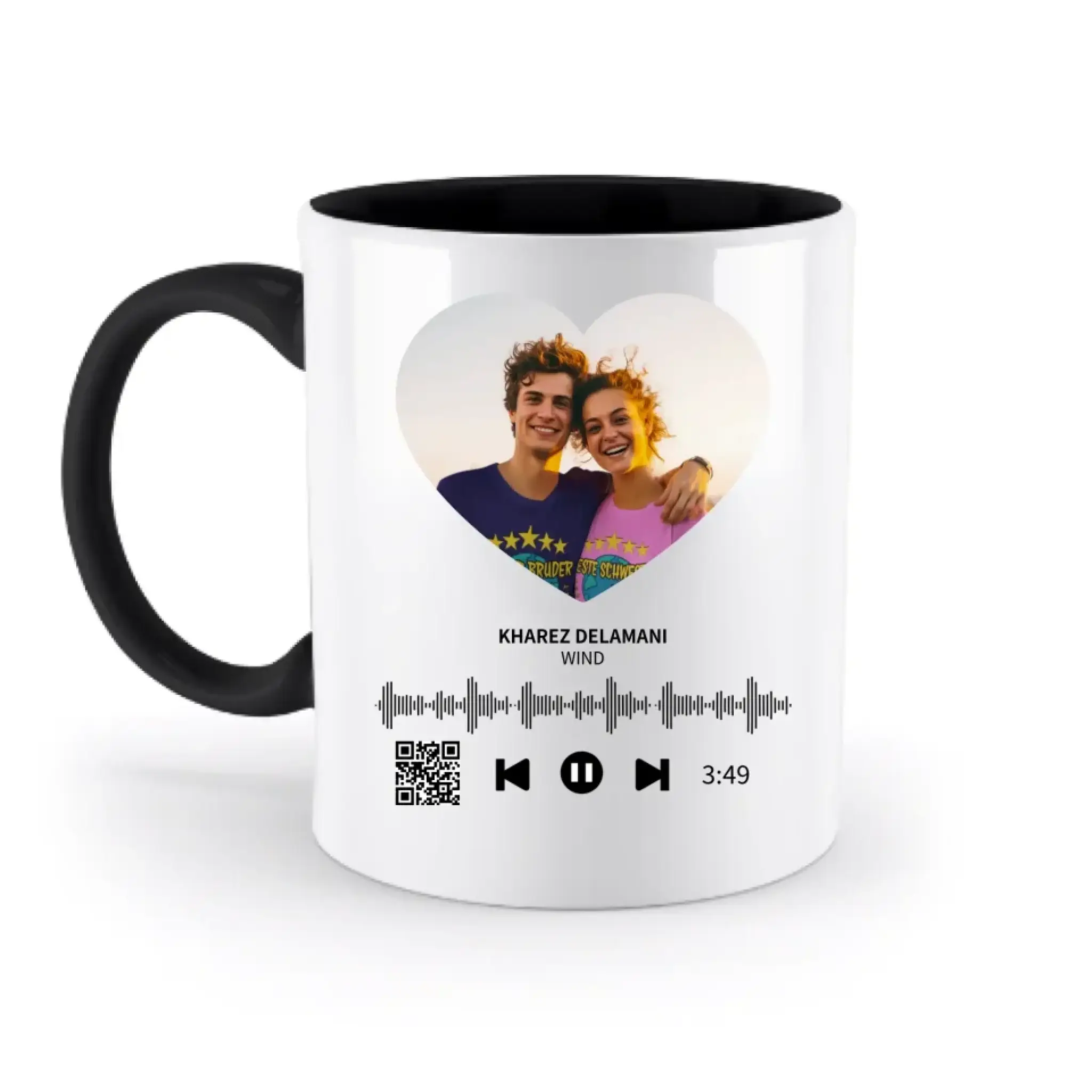 Dein Bild mit Spotify QR Code • zweifarbige Tasse • spülmaschinengeeignet • Exklusivdesign • personalisiert