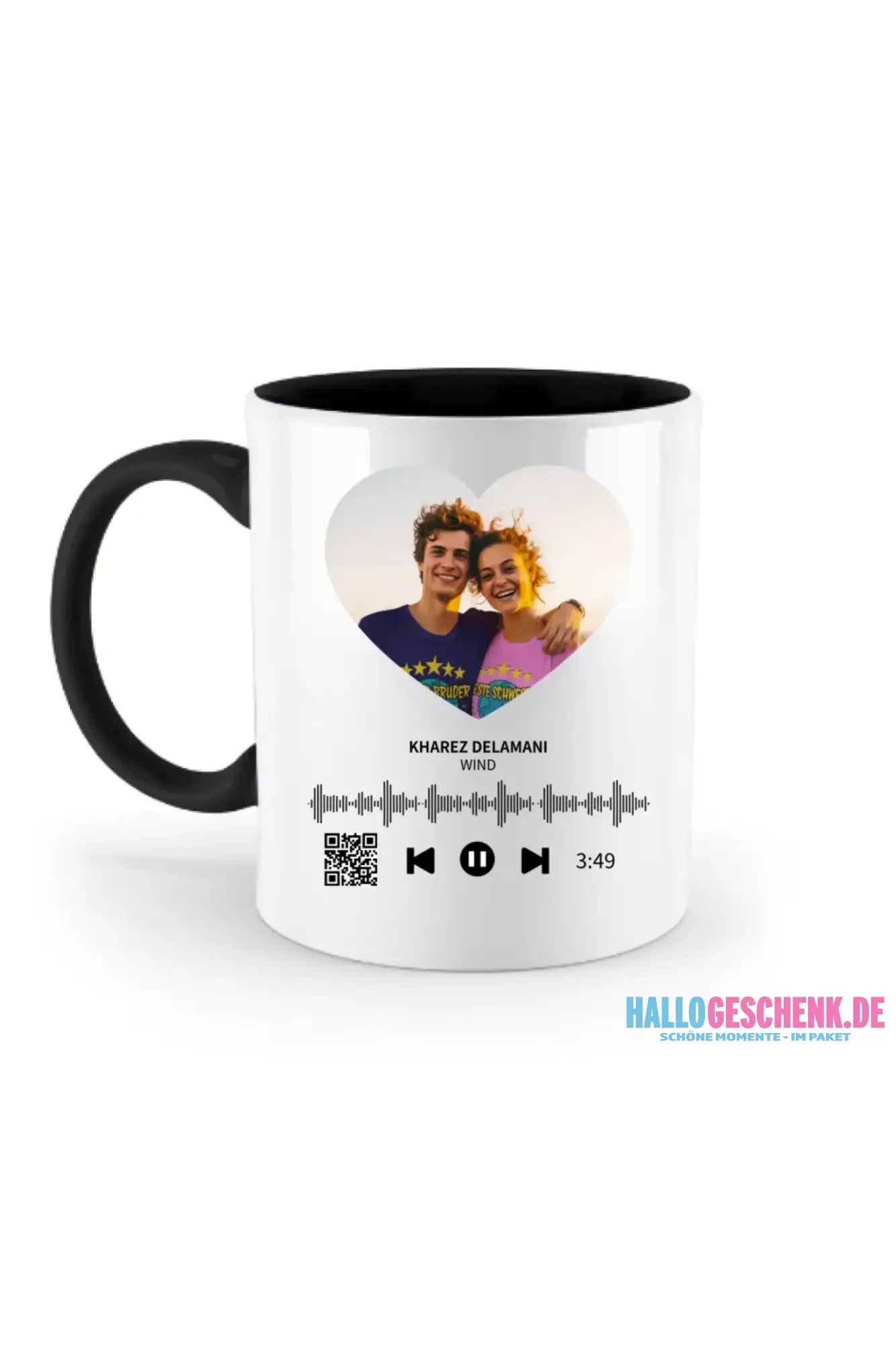 Dein Bild mit Spotify QR Code • zweifarbige Tasse • spülmaschinengeeignet • Exklusivdesign • personalisiert