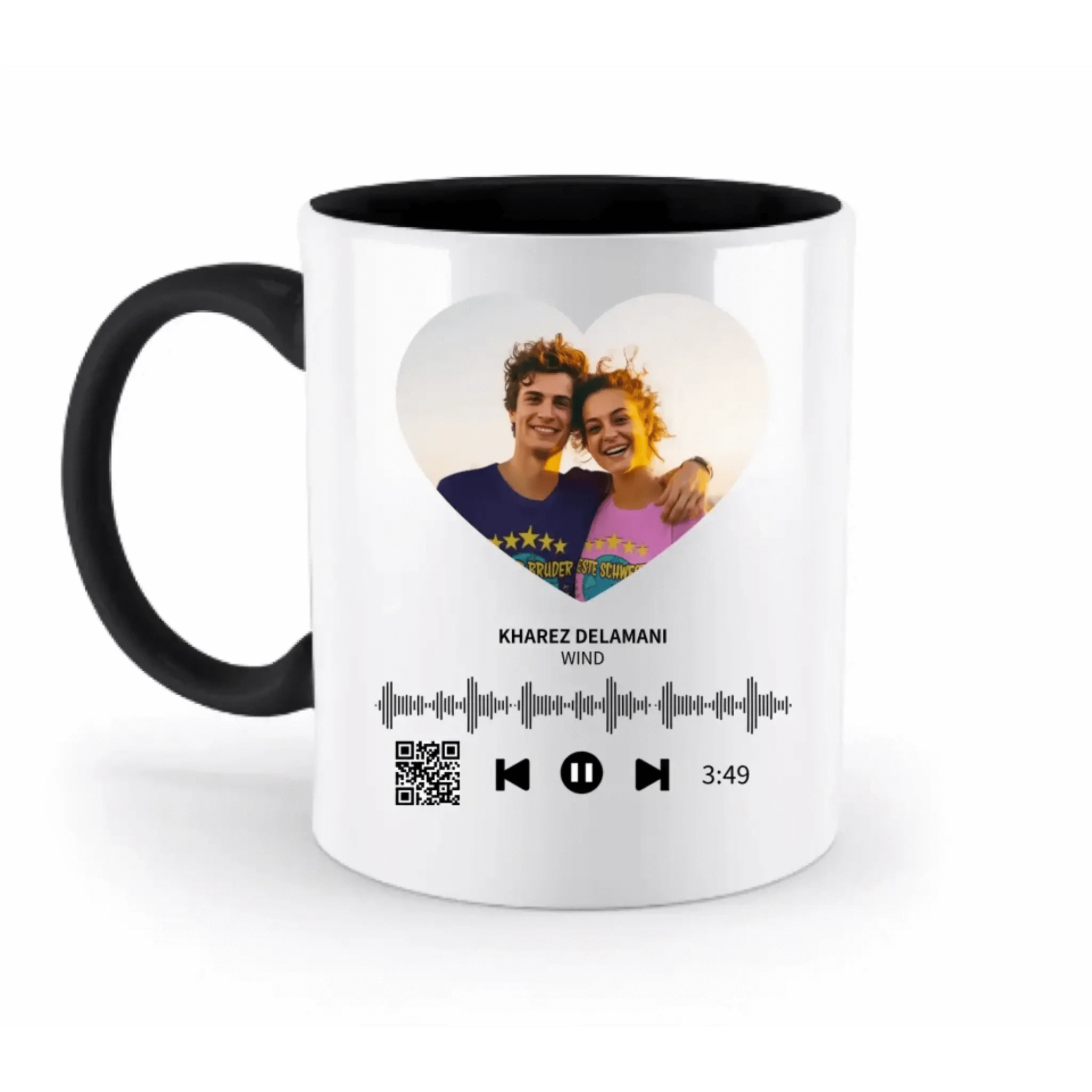 Dein Bild mit Spotify QR Code • zweifarbige Tasse • spülmaschinengeeignet • Exklusivdesign • personalisiert