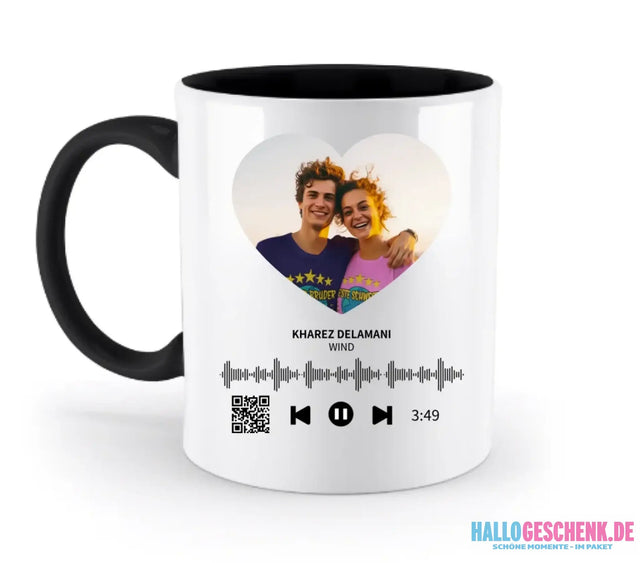 Dein Bild mit Spotify QR Code • zweifarbige Tasse • spülmaschinengeeignet • Exklusivdesign • personalisiert